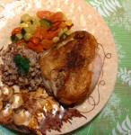 Pressed Chicken with Squash and Tomatoes