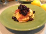 Lemon Pancakes with Dark Sweet Cherries