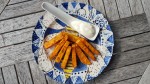 Tangerine-Hatch Chile Sweet Potato Fries with Yogurt Sauce for #FreshTastyValentines