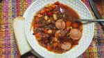 Contest winning spoils:  Red Cabbage Kielbasa & Cannellini Soup