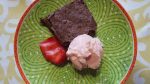 Chili-Infused Brownies with Mango-Strawberry Frozen Yogurt