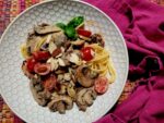 Tomato Two-Times Easy Pasta w/Mushrooms for Miss Cecily’s Recipes for Exceptional Ladies